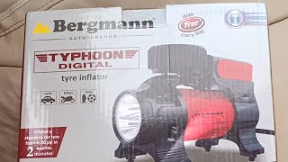 Best Tyre Inflator For Car In India🔥Best Air Pump For Car🔥 BERGMANN TYPHOON REVIEW🔥Car Air Pump [upl. by Hgielram]