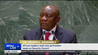 African leaders demand two permanent seats on UN Security Council [upl. by Alioz508]