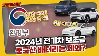 2024년 전기차 보조금 중국산 배터리는 불가능 [upl. by Norrahs]