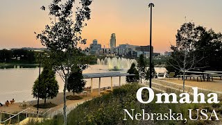 Omaha USA 🇺🇸 Walking Tour 4K  60fps [upl. by Nosdrahcir]