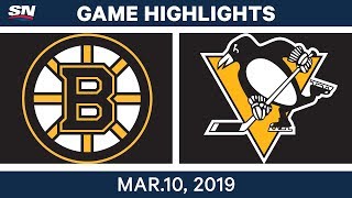 NHL Highlights  Bruins vs Penguins – Mar 10 2019 [upl. by Eelra]