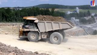 POWERFUL Caterpillar 775G Mining Truck  Germany 2014 [upl. by Alleuqahs]