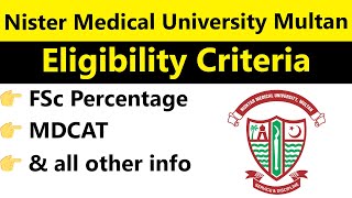 Eligibility Criteria for Nishtar Medical University Multan FSC amp MDCAT Marks Calculation Explained [upl. by Aeriell]