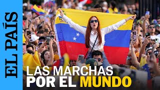 MARCHAS VENEZUELA  Madrid Bogotá y cientos de ciudades se suman a las protestas de la oposición [upl. by Gothart]