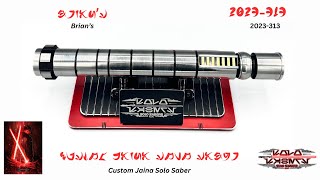 Brians Custom quotJaina Soloquot Neopixel Lightsaber with My Metal Chassis and Proffie [upl. by Yrekaz]