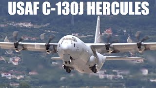 USAF C130J HERCULES CLOSEUP TAKEOFF [upl. by Ennovart]