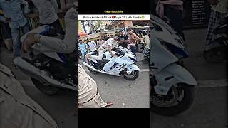 Police Reaction On Super Bike Suzuki Hayabusa 😨shorts bike rider police hayabusa reaction h2 [upl. by Joby]