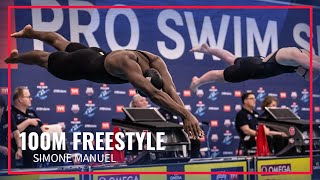 Simone Manuel and Torri Huske in EXCITING 100M Freestyle  2024 TYR Pro Series Westmont [upl. by Annahgiel265]