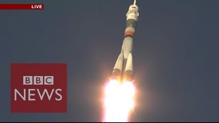 Moment when Tim Peake amp Soyuz rocket blasted off to ISS  BBC News [upl. by Eizzik]