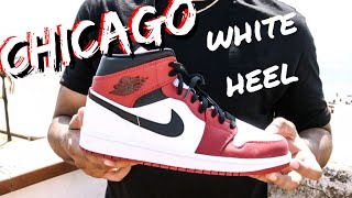 ESTAS JORDAN 1 SON 🔥 Y SON MIDJ1 MID CHICAGO WHITE HEEL Review amp On Feet [upl. by Ion]