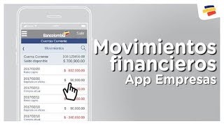 ¿Cómo Puedo Consultar mis Movimientos Financieros Desde Bancolombia App Empresas  Bancolombia [upl. by Addia]