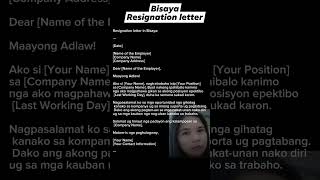 Resignation Letter Bisaya resignation workers employees [upl. by Neilson]