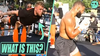 Jake Paul vs Tyron Woodley Open Workout Highlights BIZARRE [upl. by Edac]