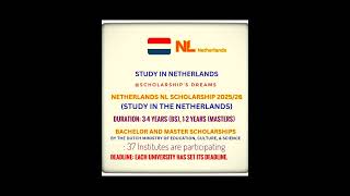 Netherlands 🇳🇱 NL Scholarship 202526 scholarship 2025 europe StudyinNetherlands [upl. by Assirual427]