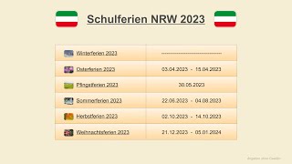 Schulferien NRW 2023 [upl. by Nellda679]