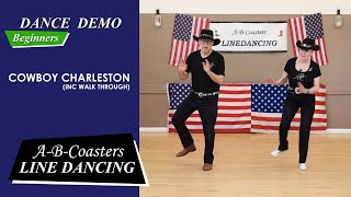 COWBOY CHARLESTON  Line Dance Demo amp Walk Through [upl. by Nyllewell]