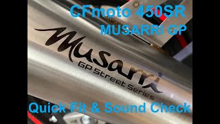 CFmoto 450SR  Musarri GP Exhaust install and sound check  Australia [upl. by Elinnet]