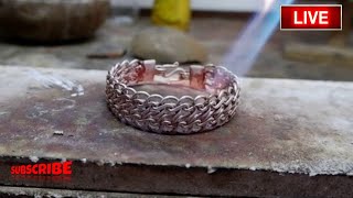 How to design a beautiful silver bracelet 🔥🔨 silver gold viral jewellry video jewelry [upl. by Ynatsed]