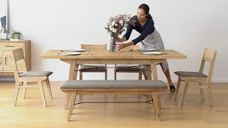 Castlery Lookbook  Miles Extendable Dining Table [upl. by Eirdua685]