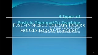 Pushin Speech Therapy Ideas 9 models for coteaching [upl. by Hael]