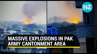 Explosions rock Pakistan’s Sialkot Military Cantt near Jammu Massive fire rages [upl. by Cumings199]