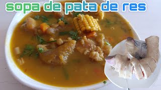 SOPA de PATA de RESEl secreto para mantenerse jovencolagenonatural [upl. by Brendis875]