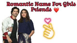 Top 20 Romantic Nickname For Girlfriends  Top 20 Nickname Your Girlfriend  Cute Girlfriend name [upl. by Haidadej257]