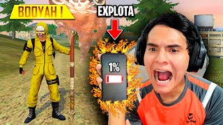 JUEGO FREE FIRE CON 1  DE BATERIA Y CASI EXPLOTA MI CELULAR 😱 FREE FIRE [upl. by Berck915]