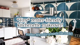 65 Sq Ft Kitchen Makeover Renter Friendly  EXTREME BEFORE AND AFTER [upl. by Roon389]