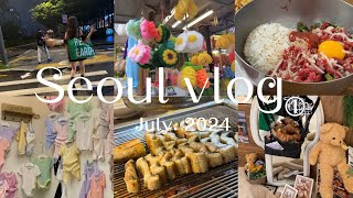 【2024年7月】ソウルVLOG①  2泊3日の母娘👭韓国旅🌼前編💜 南大門市場｜ユッケ｜韓国式ウナギ｜百貨店｜グルメ｜ショッピング｜街歩きetc [upl. by Ecnaiva5]