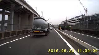 伊勢湾岸道路でリニア・鉄道館駐車場へ。Road to SCMAGLEV and Railway Park by Car 20Jun2016 [upl. by Llerrat]