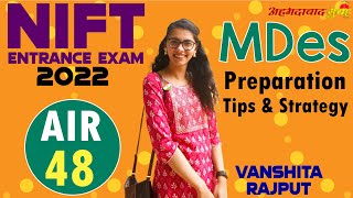 AIR 48  NIFT MDes 2022  NIFT GAT CAT Interview Preparation tips  Success journey of Vanshita [upl. by Nahamas218]