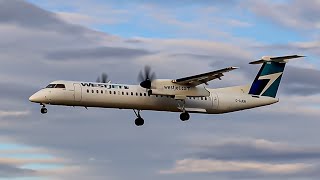 WestJet Encore Dash 8400 Approach and Landing on Runway 27 at Kamloops Airport [upl. by Mortie]