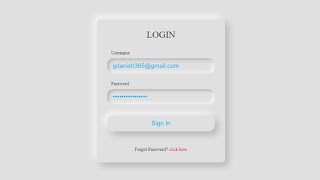 Neumorphism Login Page Design with Source Code [upl. by Clementi719]