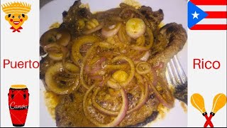 BISTEC ENCEBOLLADO AL ESTILO DE PUERTO RICO steak with onions like Puerto Rico [upl. by Ingelbert]