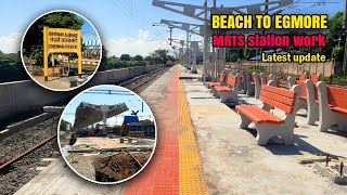 Chennai Beach to Egmore 4th Track  Park town station work  MRTS Latest Update 211024 🚆 [upl. by Itagaki]