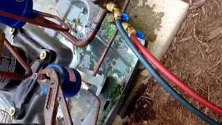 HVAC Service Replacing a Leaking Goodman Condenser Coil [upl. by Thay595]