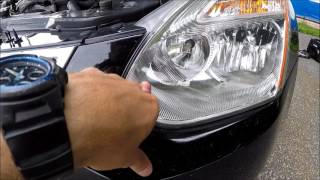 How to change replace Headlight Bulbs in Nissan Rogue 20072013 [upl. by Anwahsad]