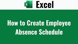 How to create Employee Absence Schedule in ms excel [upl. by Malo]