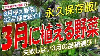 3月に植える野菜（36品種）永久保存版 [upl. by Dimitri409]