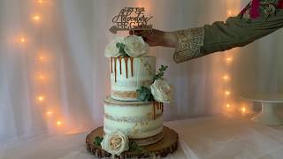 How To Make A Two Tiered Semi Naked Wedding Cake [upl. by Hsac]