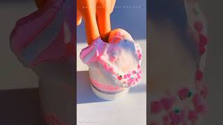 Asmr  kawaii hello Kitty slime  Stress relief  milkcreambinky [upl. by Enida]