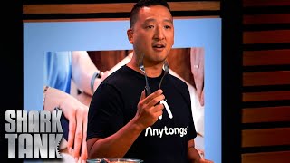 Shark Tank US  Entrepreneur Designs AnyTongs To Make Cooking Easier [upl. by Ayk]