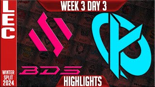 BDS vs KC Highlights  LEC Winter 2024 Week 3 Day 3  Team BDS vs Karmine Corp [upl. by Nievelt]