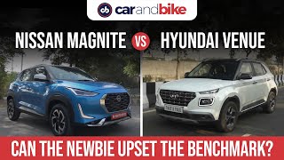 Nissan Magnite vs Hyundai Venue vs Kia Sonet  Compact SUV Comparison  carandbike [upl. by Genia]