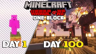 I Survived 100 Days on ONE BLOCK in Hardcore Minecraft [upl. by Suzette]