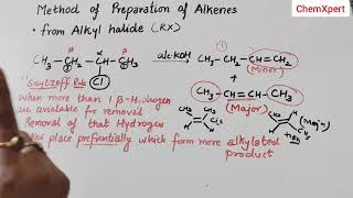 Methods of Preparation Of Alkene  Class 11 Chemistry Chapter 13 Hydrocarbons NCERT CBSE [upl. by Buseck]