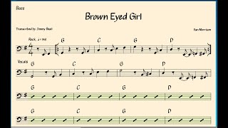 Brown Eyed Girl  Bass Chart  Free Download [upl. by Jorie980]