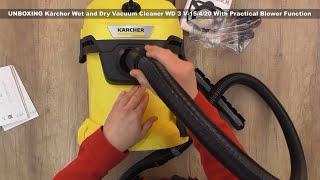 UNBOXING Kärcher Wet and Dry Vacuum Cleaner WD 3 V 15420 With Blower Function  Bob The Tool Man [upl. by Carmela]