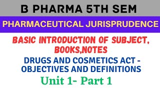 Drugs and Cosmetics Act 1940 and its rules 1945  Objectives  Pharmaceutical jurisprudence 5th sem [upl. by Reema]